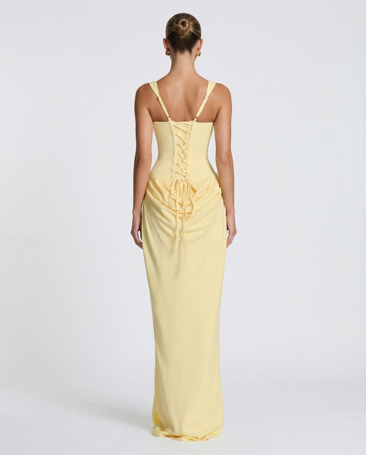 Vestido maxi mujer elegante con corsé y efecto reloj de arena