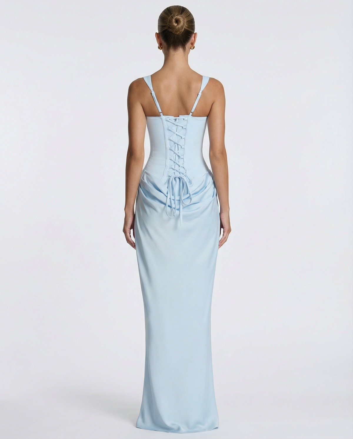 Vestido maxi mujer elegante con corsé y efecto reloj de arena