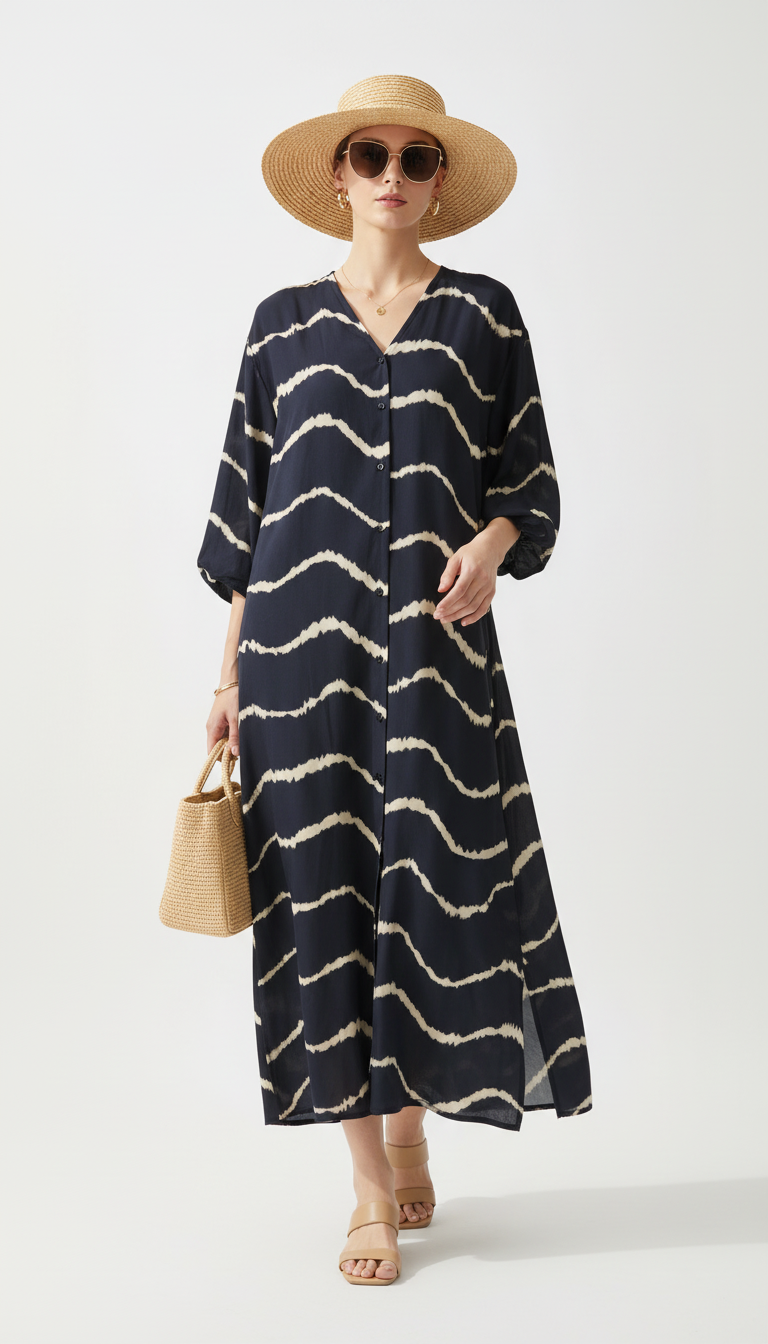 Emilia™ - Vestido bohemio chic con patrones rayados