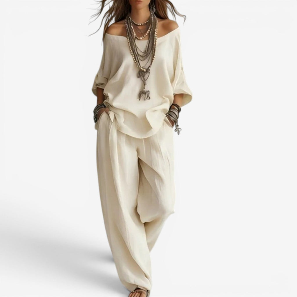 Conjunto bohemio para mujer con estilo fluido y elegante