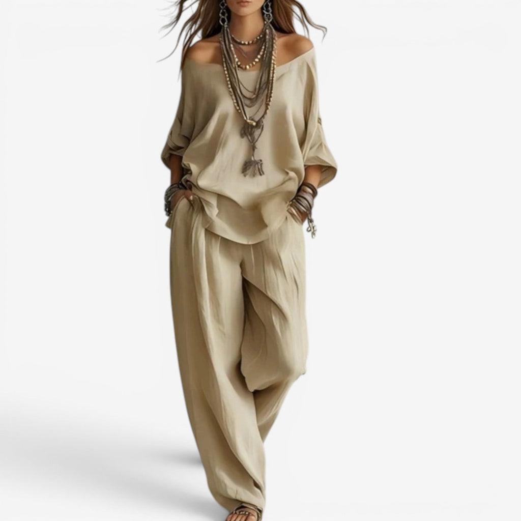 Conjunto bohemio para mujer con estilo fluido y elegante