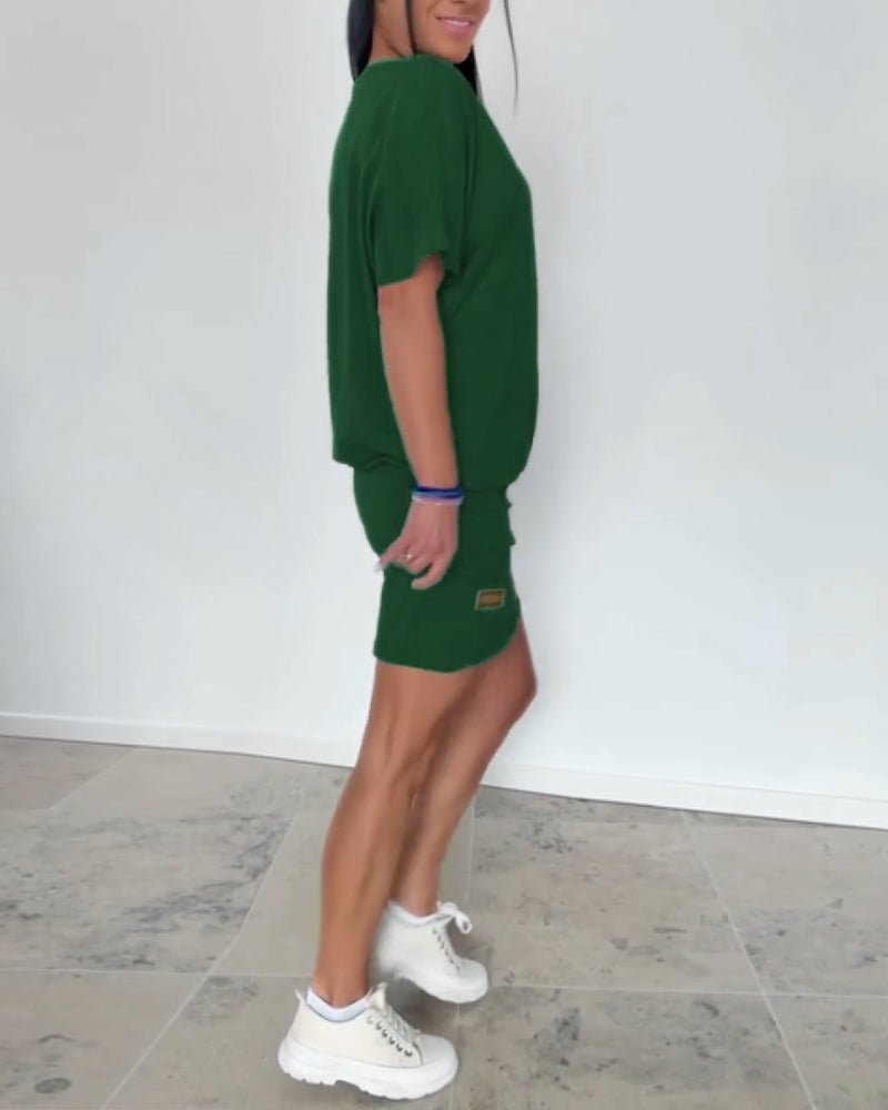 Vestido corto de mujer casual chic de tejido elástico