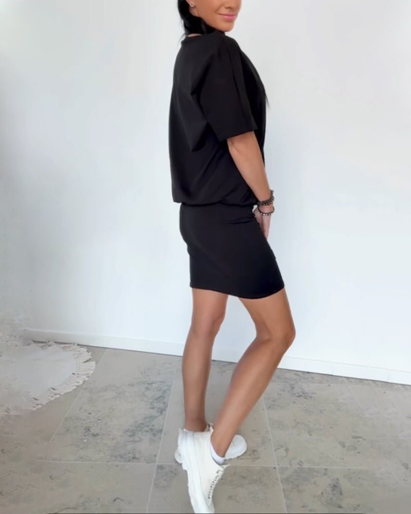 Vestido corto de mujer casual chic de tejido elástico
