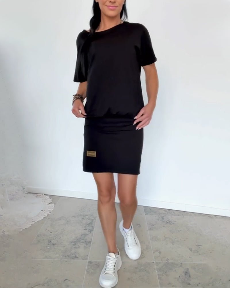 Vestido corto de mujer casual chic de tejido elástico