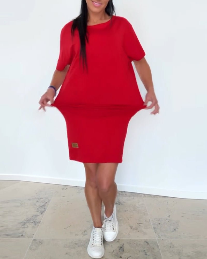 Vestido corto de mujer casual chic de tejido elástico