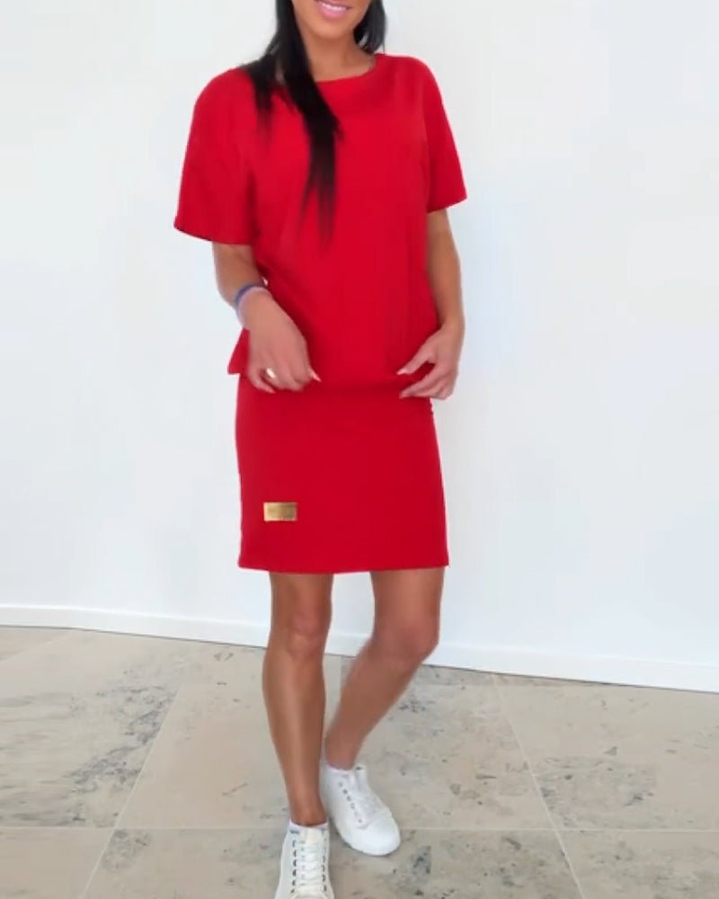 Vestido corto de mujer casual chic de tejido elástico