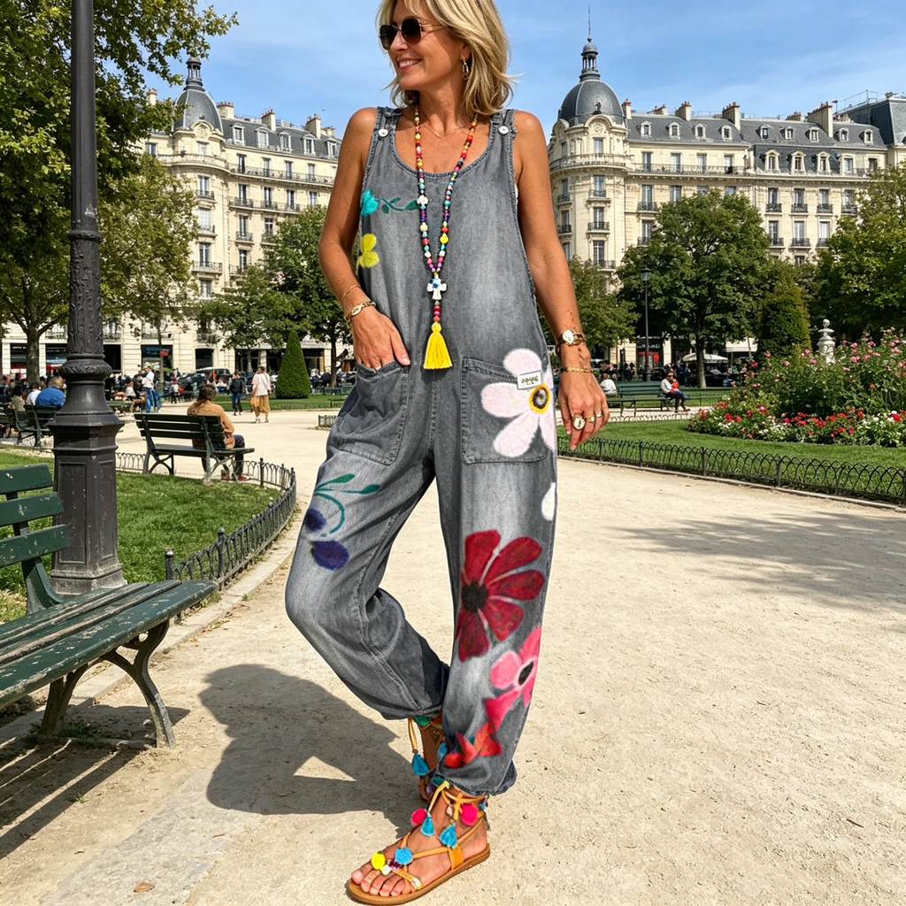 Mono mujer amplio con estampado floral bohemio