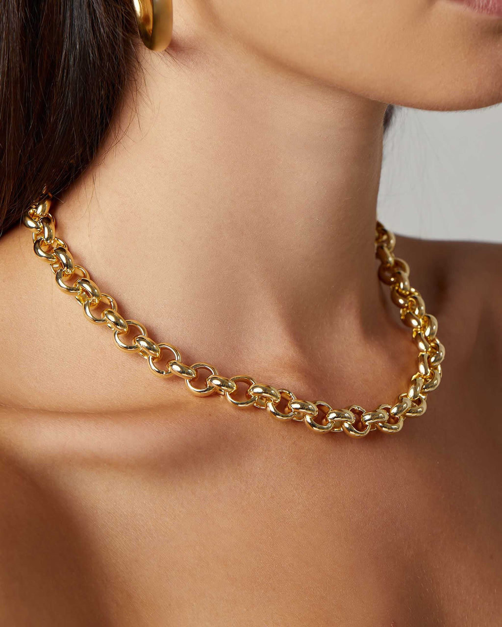 (WH) Collar Big Round Chained