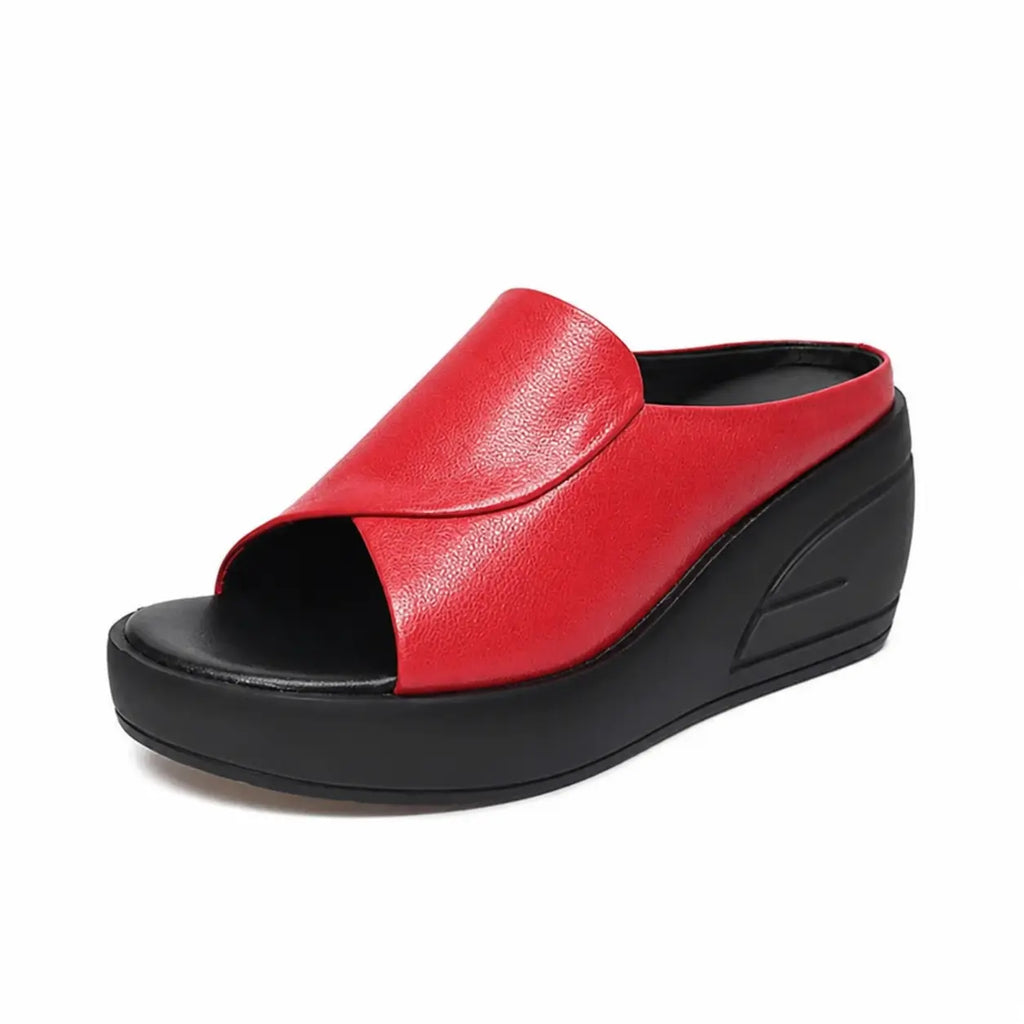 Elisa - Zapatos de tacón con cuña cómodos y suela gruesa