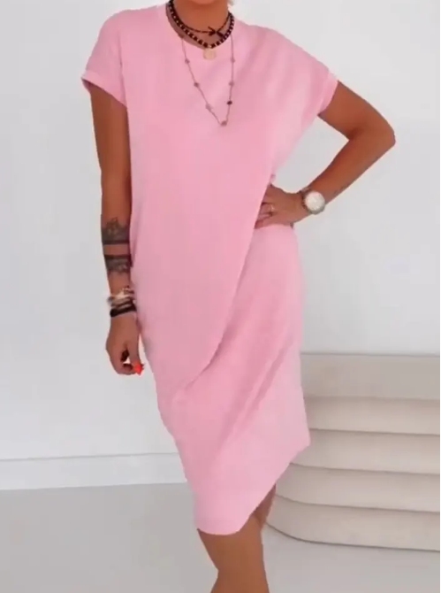 Vestido mujer midi casual con bolsillos y corte relajado