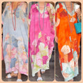 Vestido maxi mujer con estampado floral y escote elegante