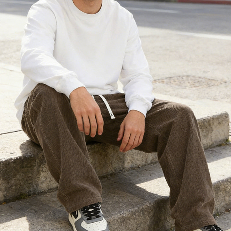 David- Pantalones de hombre con corte holgado