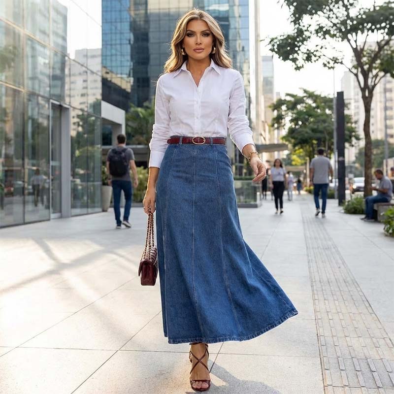 Tania- Falda vaquera azul