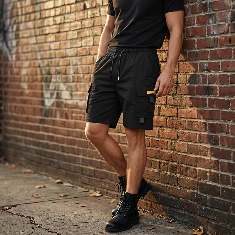 Alonso - Pantalones cortos cargo informales para hombre con cordón ajustable