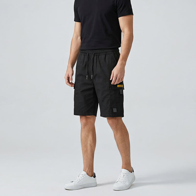 Alonso - Pantalones cortos cargo informales para hombre con cordón ajustable