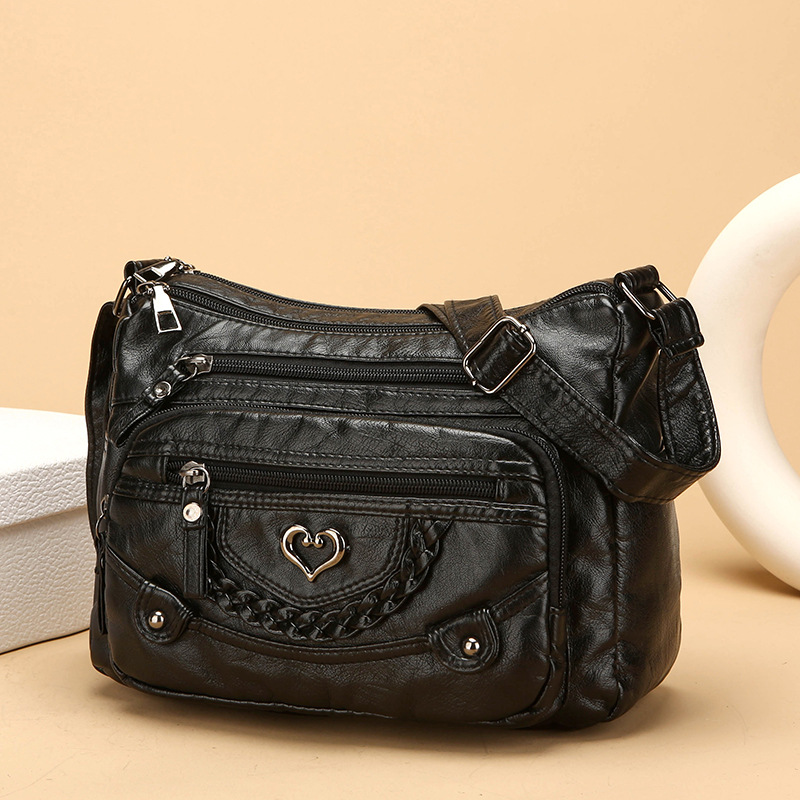 Bolso mujer cuero PU múltiple compartimentos casual