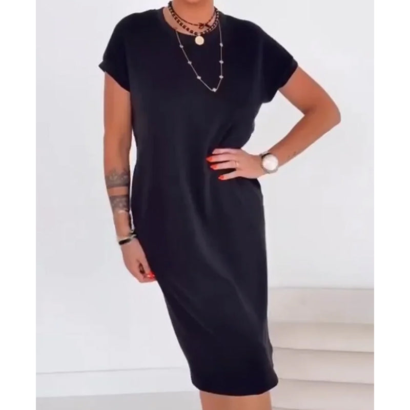 Vestido mujer midi casual con bolsillos y corte relajado