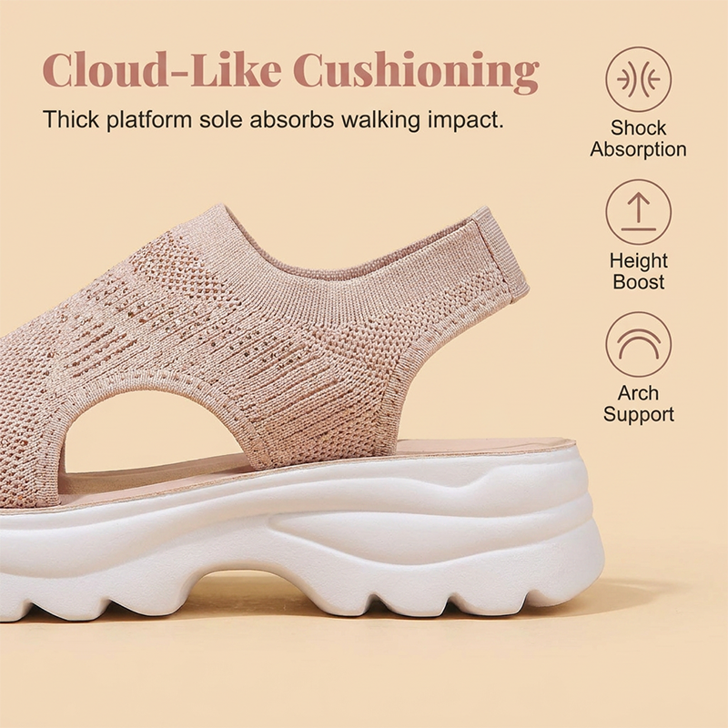 Sandalias de mujer con plataforma y malla transpirable
