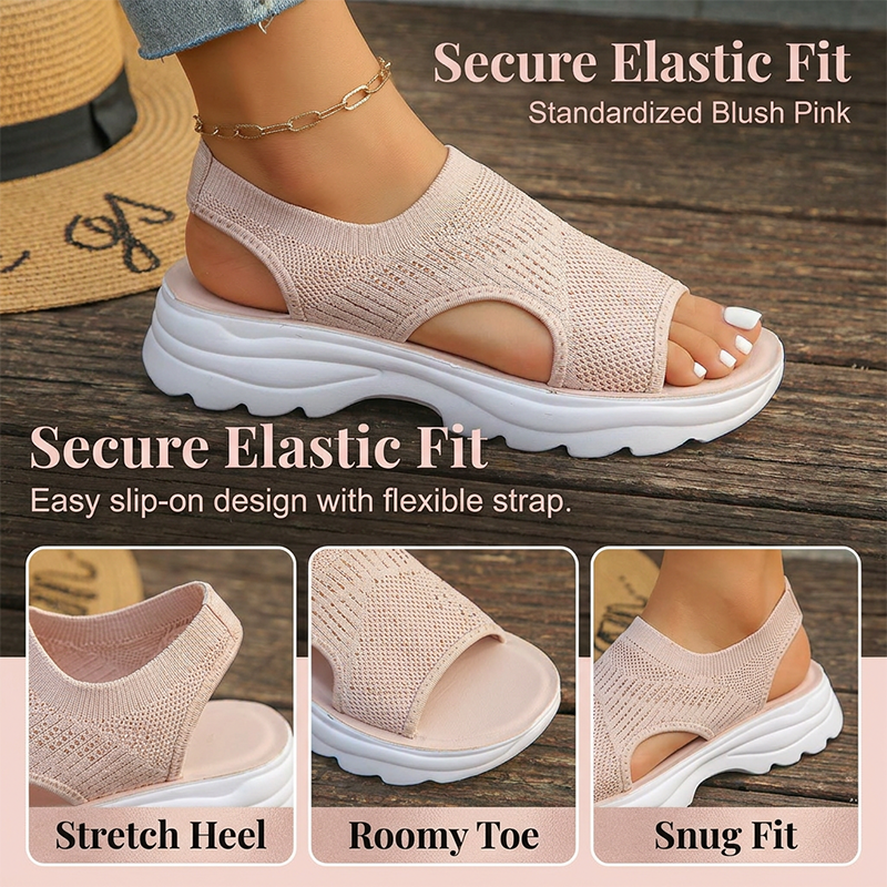 Sandalias de mujer con plataforma y malla transpirable