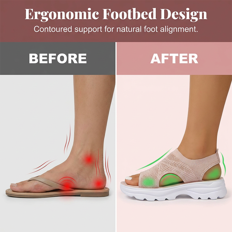 Sandalias de mujer con plataforma y malla transpirable