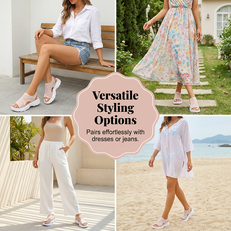 Sandalias de mujer con plataforma y malla transpirable