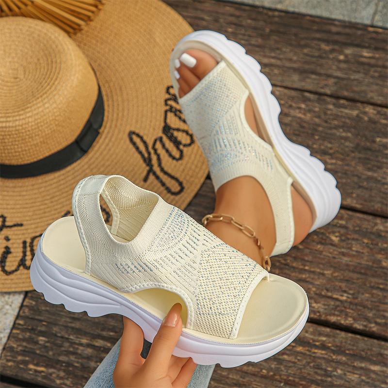 Sandalias de mujer con plataforma y malla transpirable