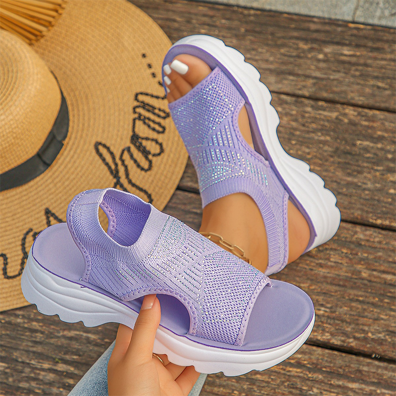 Sandalias de mujer con plataforma y malla transpirable
