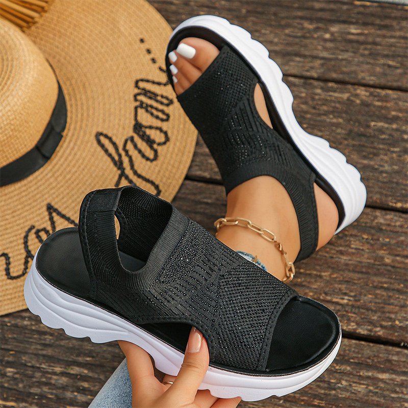 Sandalias de mujer con plataforma y malla transpirable