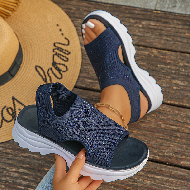 Sandalias de mujer con plataforma y malla transpirable
