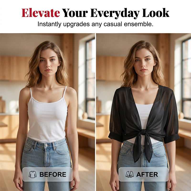 Top corto para mujer con escote en V femenino y lazo frontal