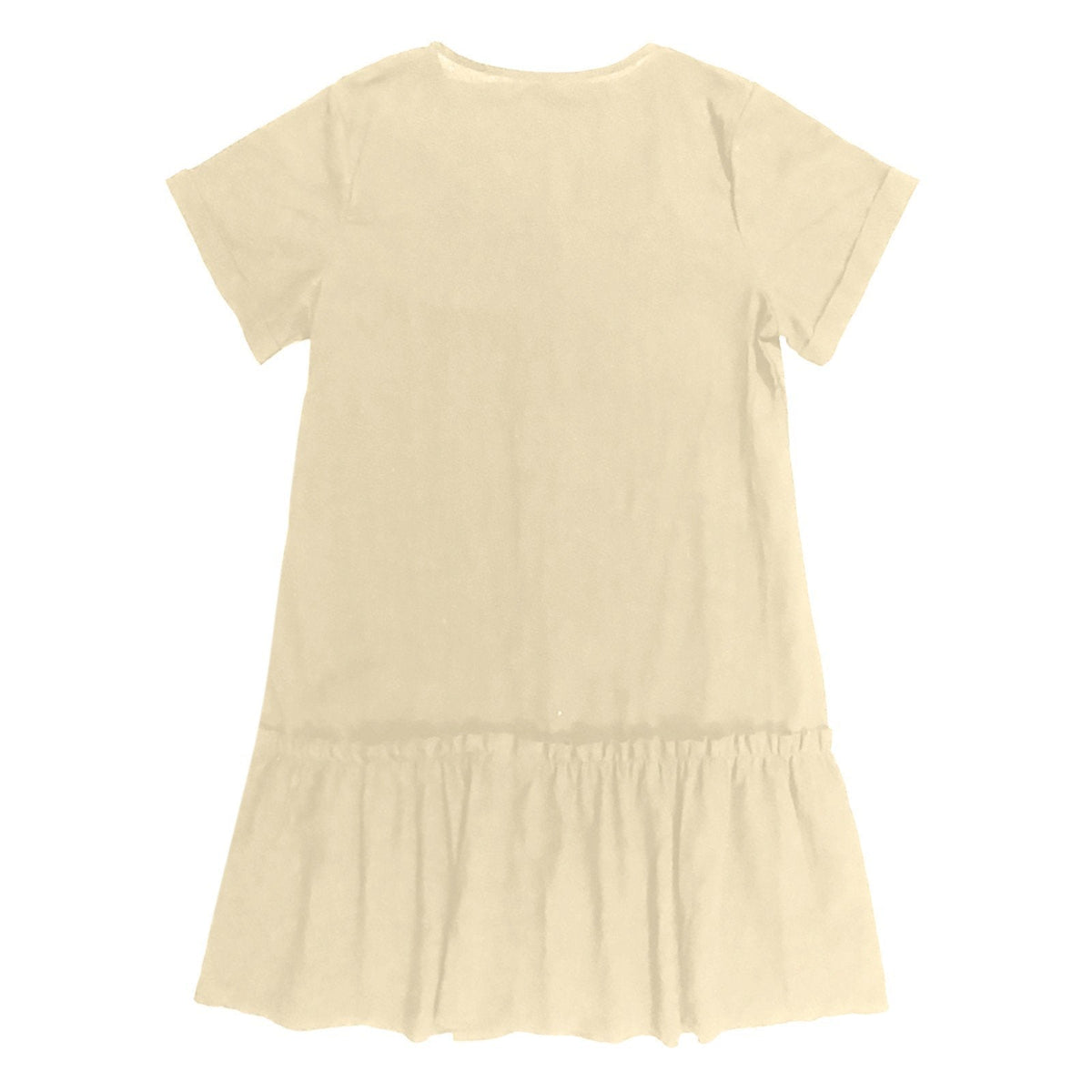 Vestido corto mujer algodón lino con botones y volante verano