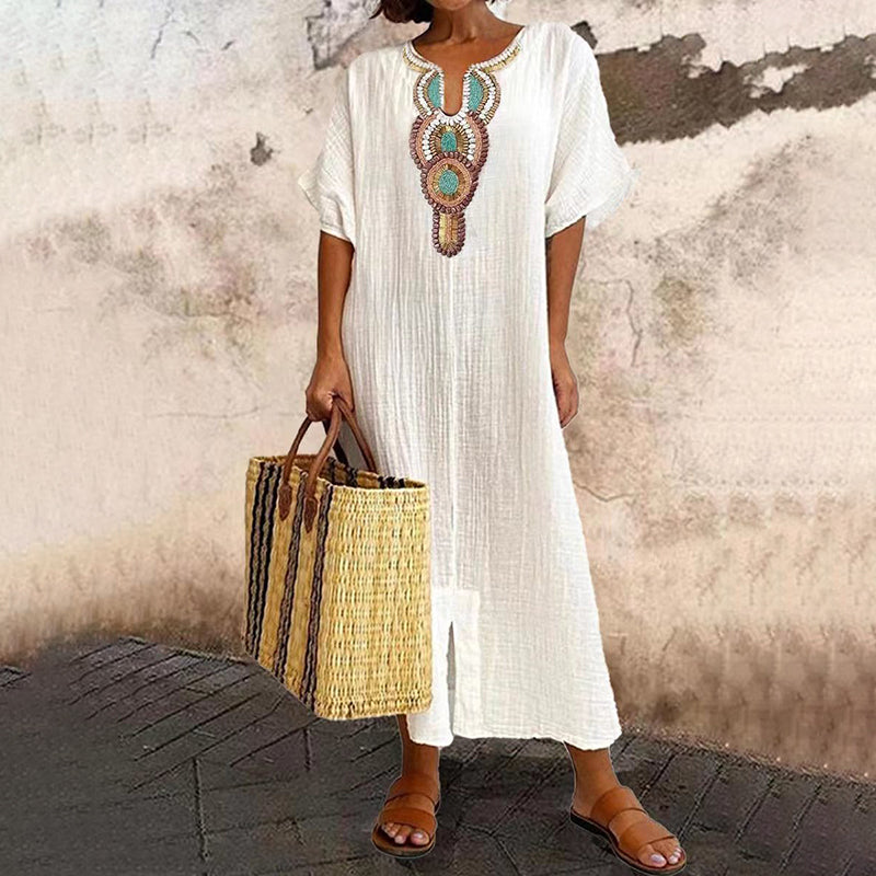 Vestido maxi mujer bordado estilo bohemio