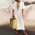 Vestido maxi mujer bordado estilo bohemio